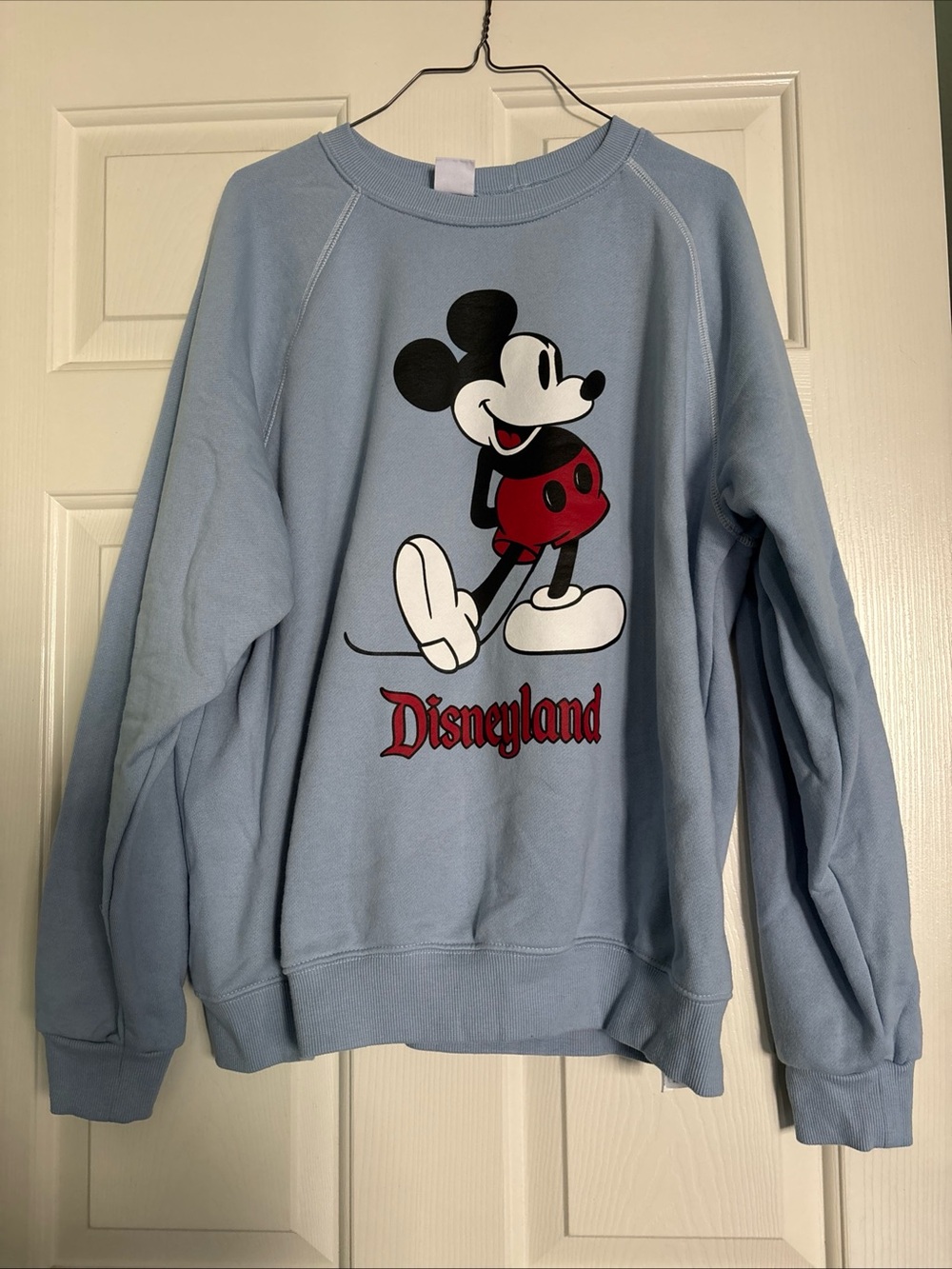 Disney Light Blue Crewneck Sweatshirt with Mickey Graphic